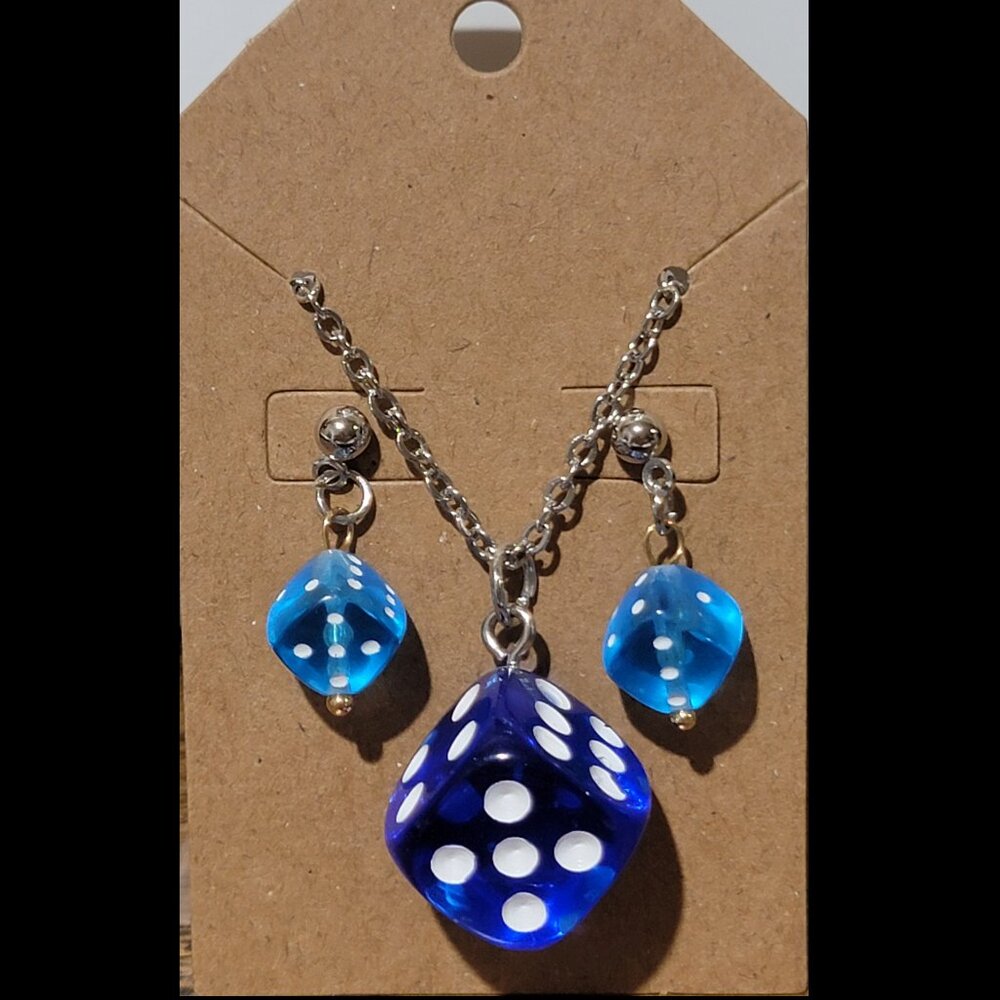 Blue Dice Jewelry Set
